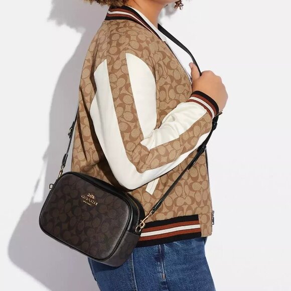 Coach Jamie Camera Bag In Signature Canvas CA547 Brown Black - Picture 4 of 5